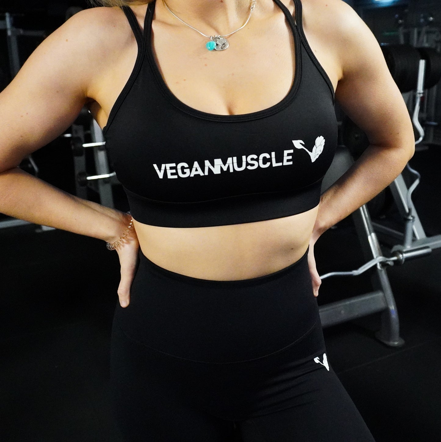 Compassion is strength - Vegan Sports Bra - Black
