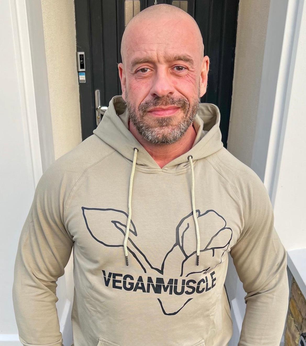 vegan muscle grey hoodie hench herbivore