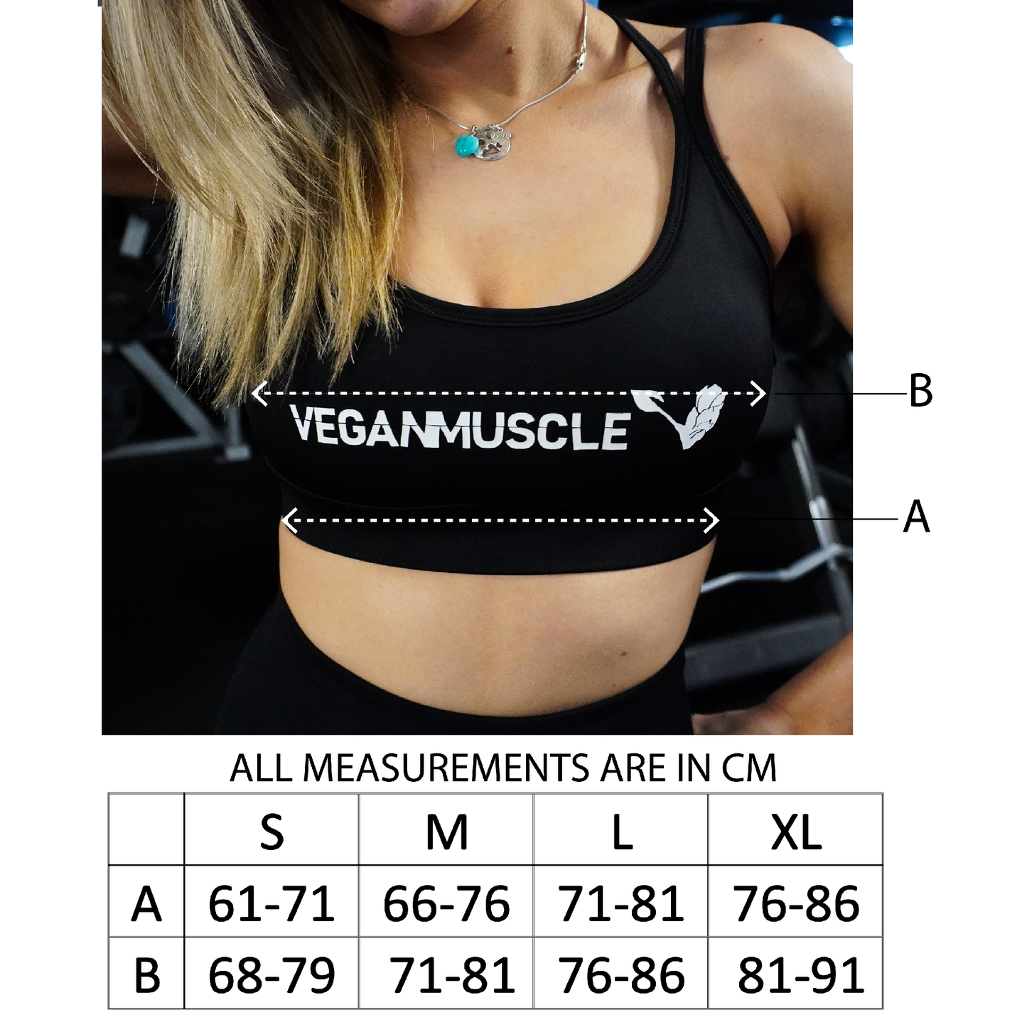 Compassion is strength - Vegan Sports Bra - Black