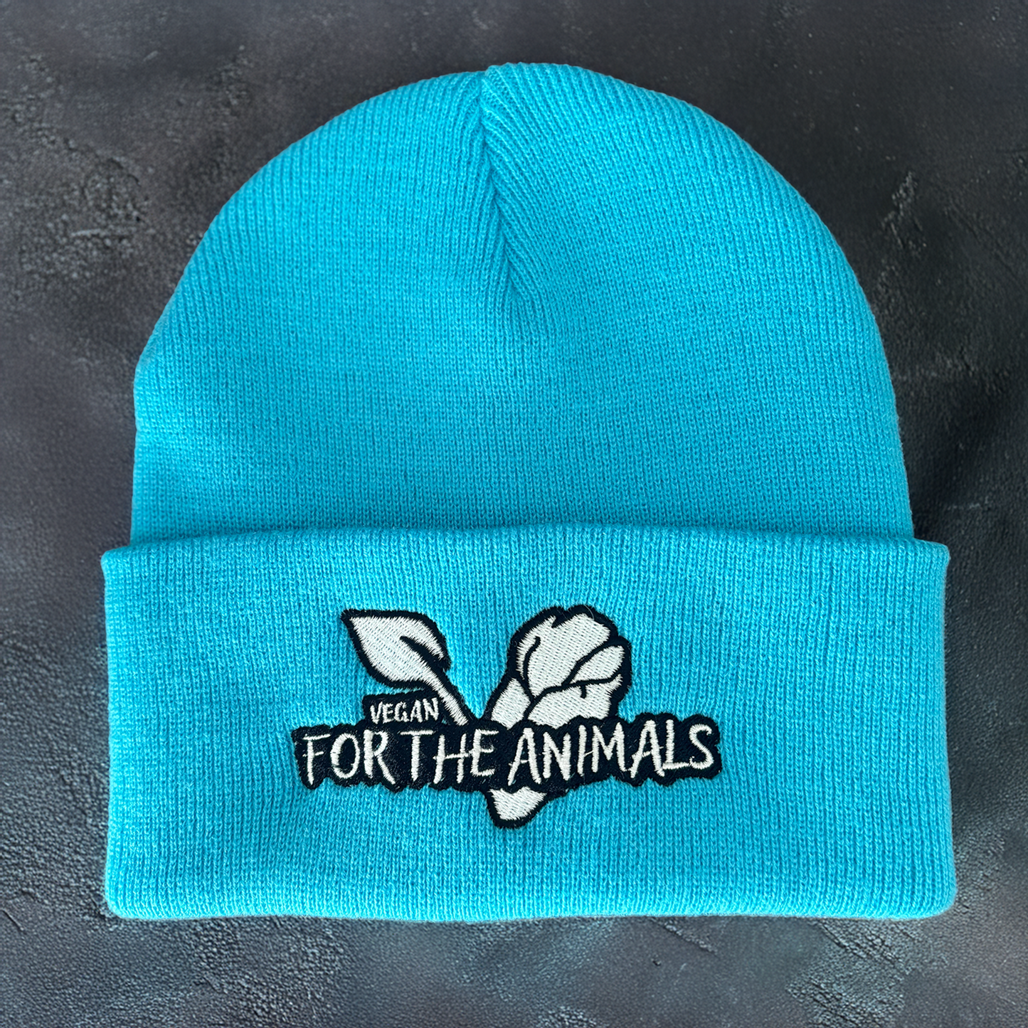 VEGAN For The Animals - Beanie - Surf Blue