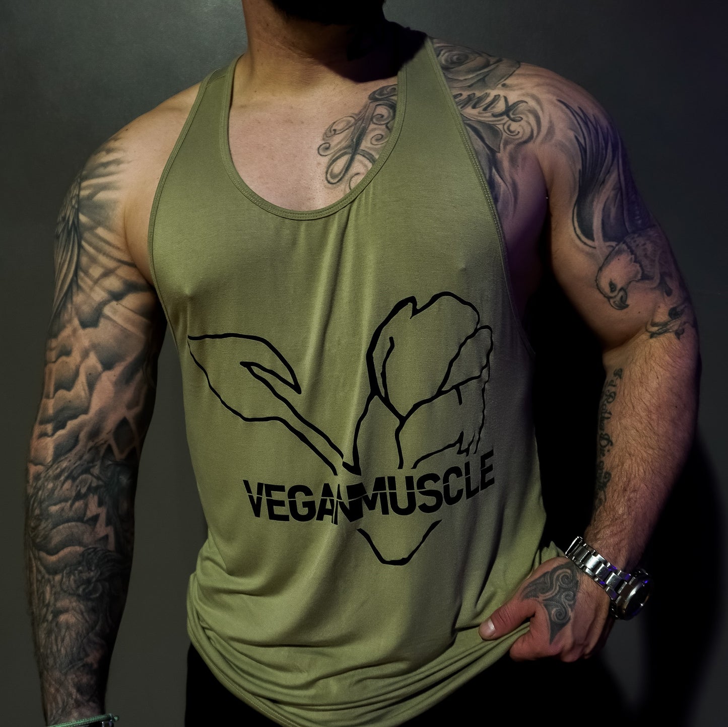 FREEDOM - Bamboo Vegan Gym Vest - Khaki
